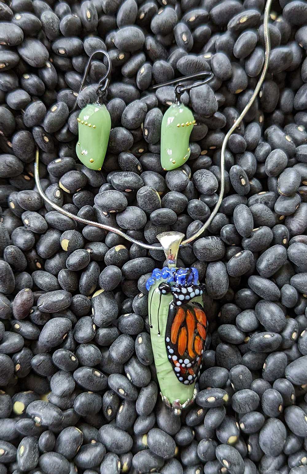 Monarch Transformation Pendants + Earrings Butterfly Jewelry