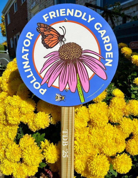 blue pollinator friendly garden sign butterfly gift ideas