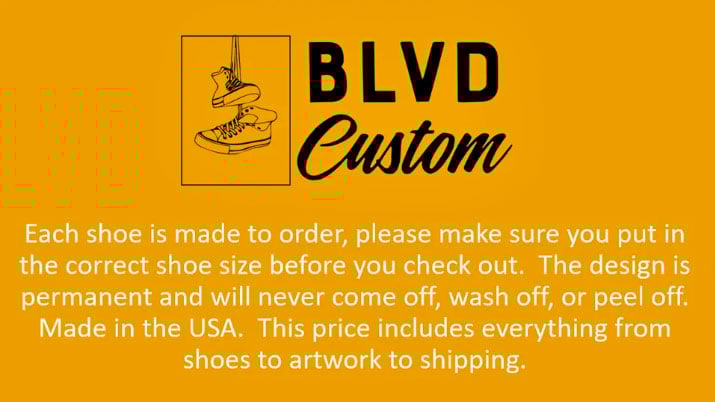 monarch high top shoes with permanent design that will never wash off