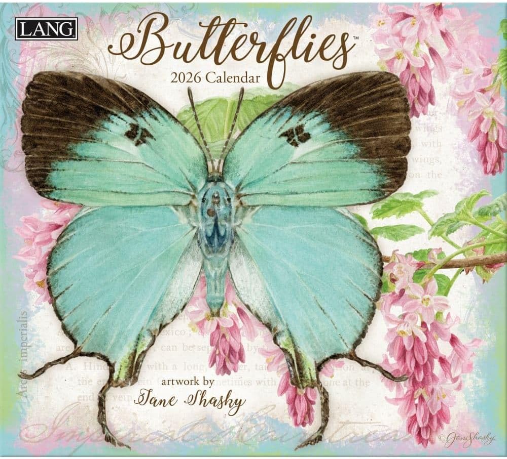 2026 Lang Butterflies Calendar with artwork by Jane Shasky
