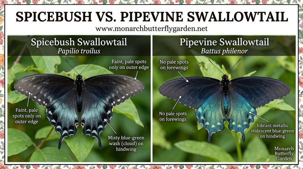 spicebush vs pipevine butterfly identification black butterflies